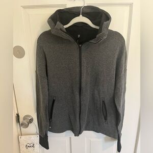 REI CO-OP Women’s Medium Grey and Black Full Zip Hoodie Jacket Athleisure Size M